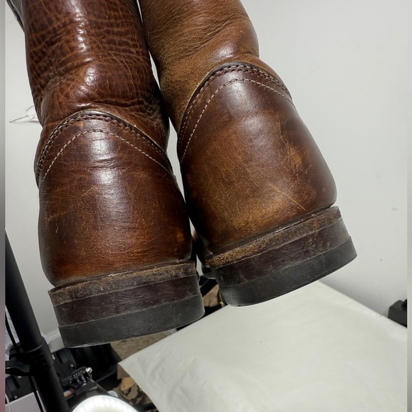 Justin Boots Vintage Chestnut Color Leather Cowboy Boots Sz 8.5 main image 4